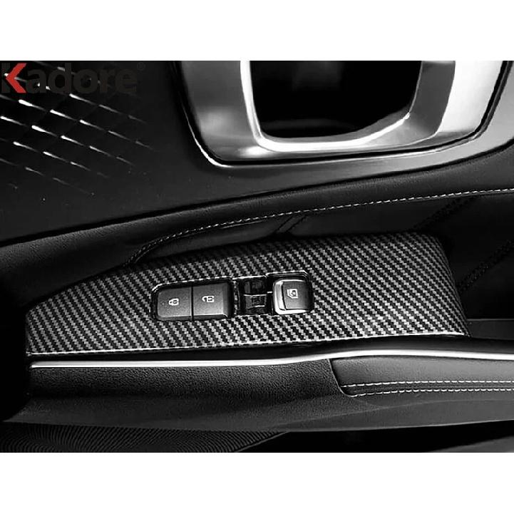 For Kia Sorento - 2024 2025 Carbon Fiber Car Inner Door Window Lift Switch Button Panel Cover Trim Interior Accessories