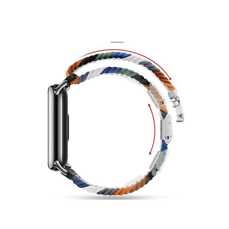 Nylon-Geflechtband für Xiaomi Smart Band 8 9 Ersatz-Armbandarmband Gürtel Xiomi Band8 Metallschnalle Handgelenkbänder