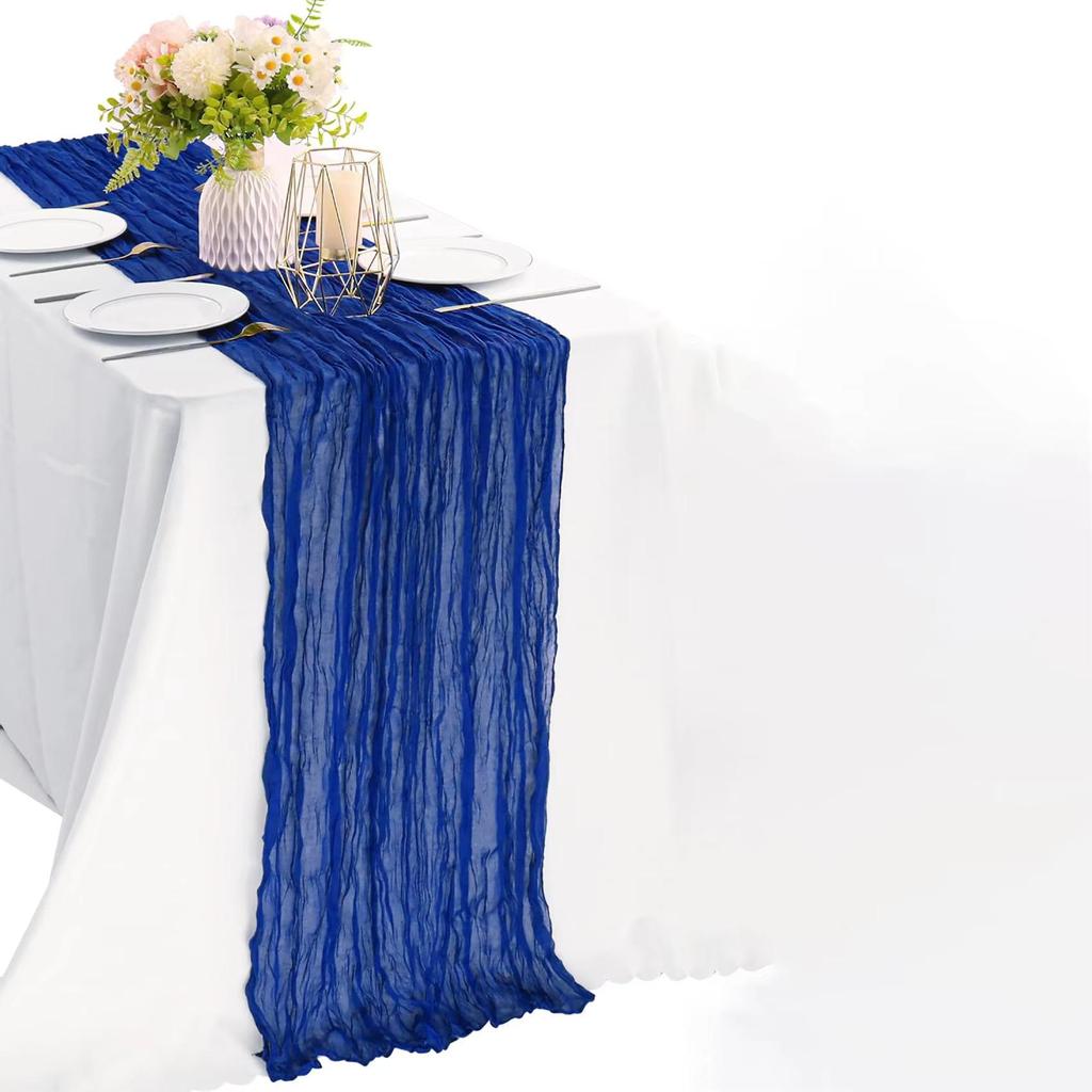 Chemin de table 1 pièce Tissu plissé Bohème Bali Nappe de table à manger Décoration d'accent d'ambiance Mariage Fête Anniversaire