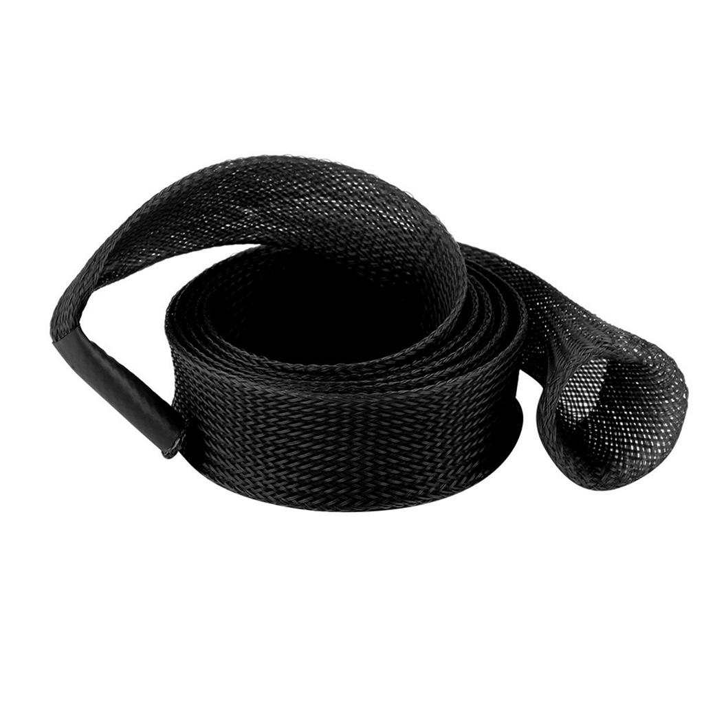 Braided Sleeve Expandable Casting Fishing Rod Pole Cover Protector (Black)