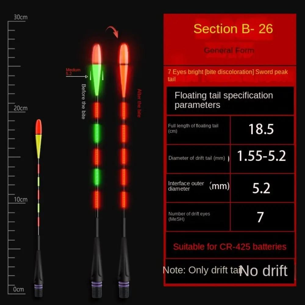 1pc LED Fishing Smart Float Top(Not Complete Fish Float)Bite Hook Color Change Night Fishing Float Tai Luminous Ultra Sensitive