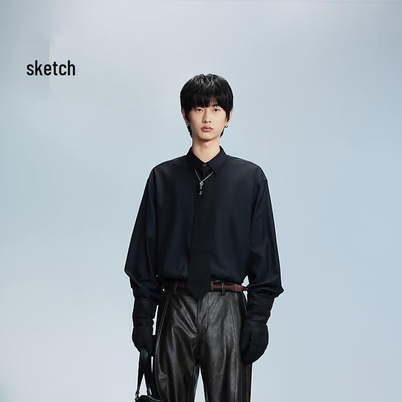 SUPIN Men s Loose Fit Long-Sleeve Casual Shirt S