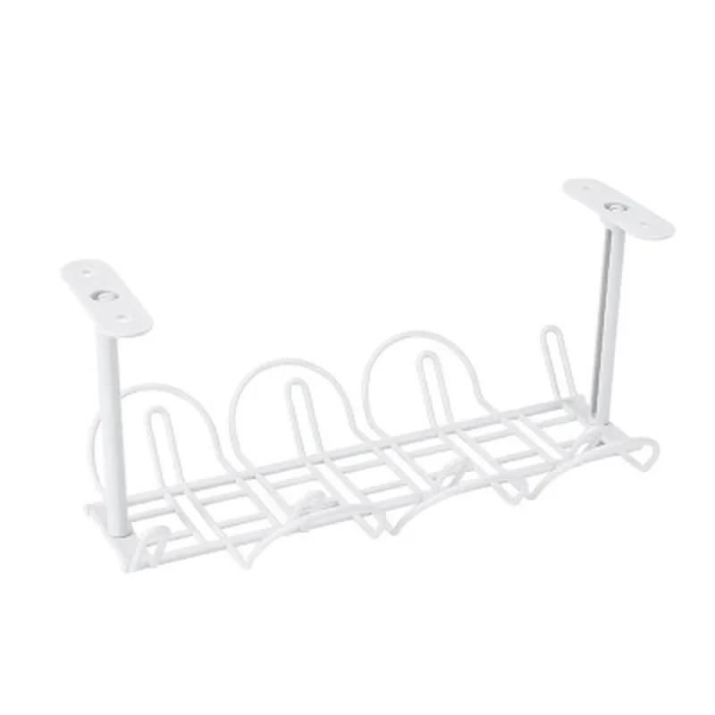 Under-table Storage Rack Table Bottom Power Socket Holder Hanging Rack Line Finishing Desk Kitchen Wall Mounted Storage Racks