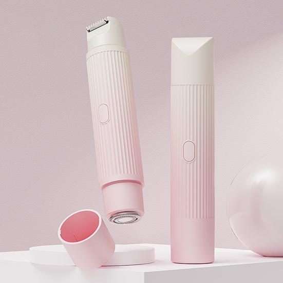 Yousheng Women Electric Shaver Double Heads USB Rechargeable Waterproof Portable Face Body Bikini Area Arm Leg Hair Removal Epilator Razor Trimmer