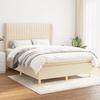 3128690 vidaXL Divan Bed with Mattress Cream 140x200 Cm Fabric