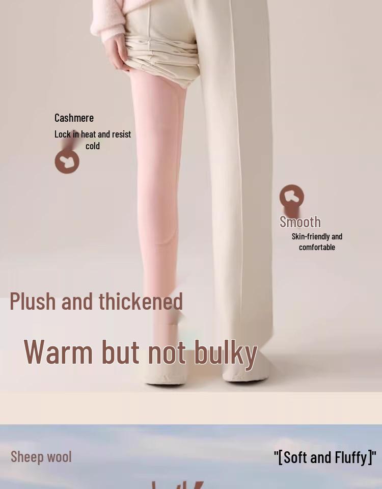 Women's High-Waisted Slimming Warm Cashmere Knee Pad Pants