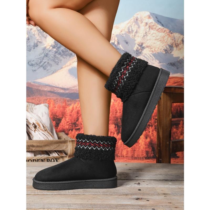 2025 Winter Fleece-Lined Thermal Snow Boots New Arrival Oversized Cuffed Casual Thickened Short Boots