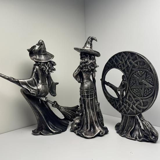 Sexy Witch Figurine Gothic Witch Ornament Desktop Decorative Witch Sculpture