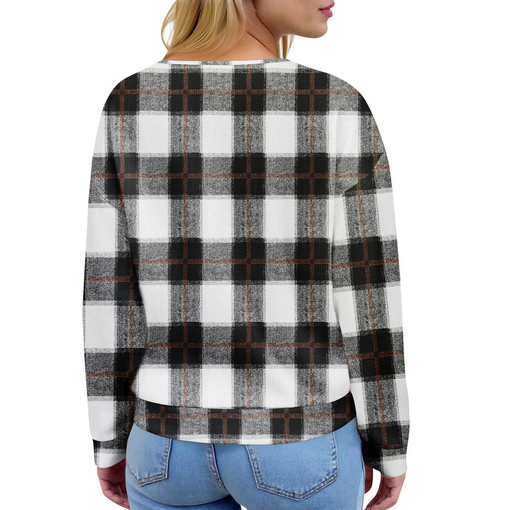 Women's Casual Shirts Long Sleeve Tops Button Up V Neck Loose Knit Fall Favorites For Women