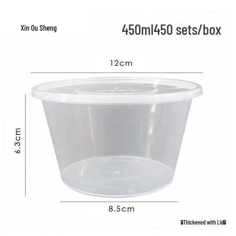 Disposable Round Transparent Takeout Containers with Lids