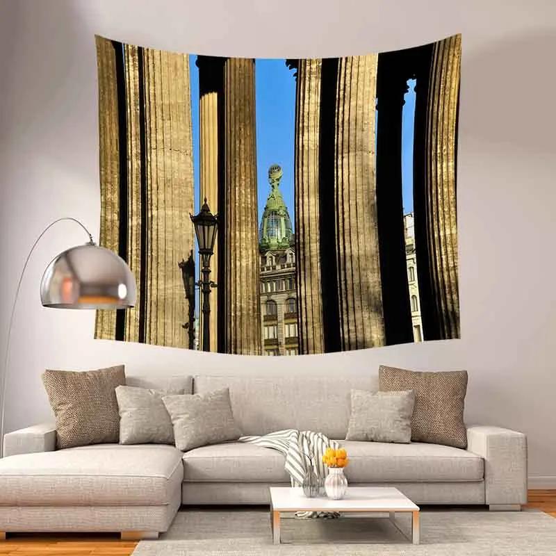 

Гобелен в стиле бохо Покрывало Коврик для йоги Одеяло Греческая архитектура Домашний декор Настенный подвес 100x75cm