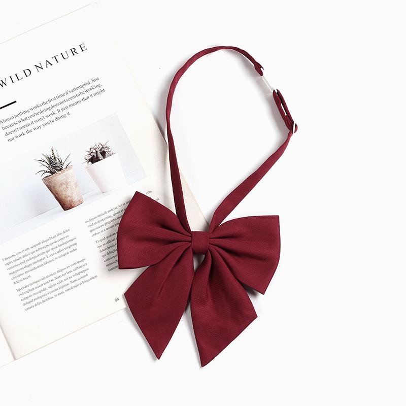 Graduation Photo Burgundy Bow Tie for Women & Men - Japanese JK Academy Style