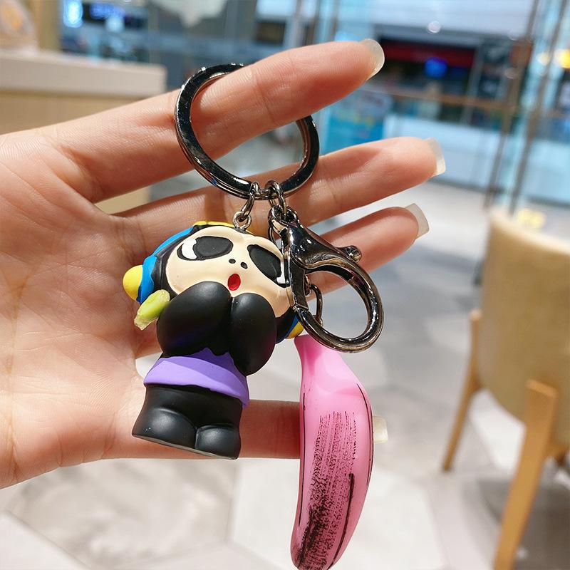 Creative Cartoon Monkey Series Keychain Cute Bag Pendant Doll Machine Doll Car Key Chain Small Gift