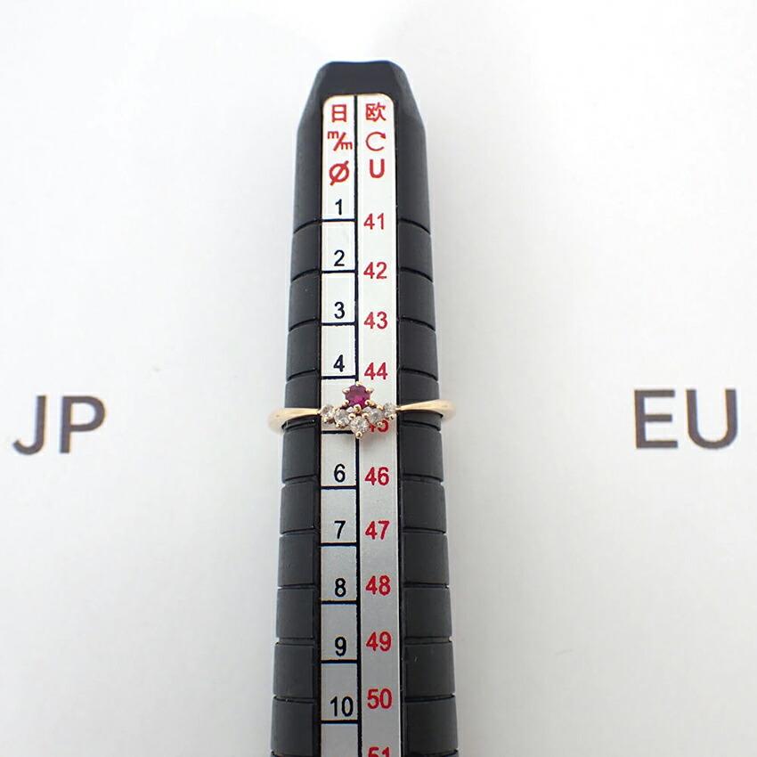 [Pre-owned] K10PG Ruby and White Sapphire Ring/Size 5/j36-4