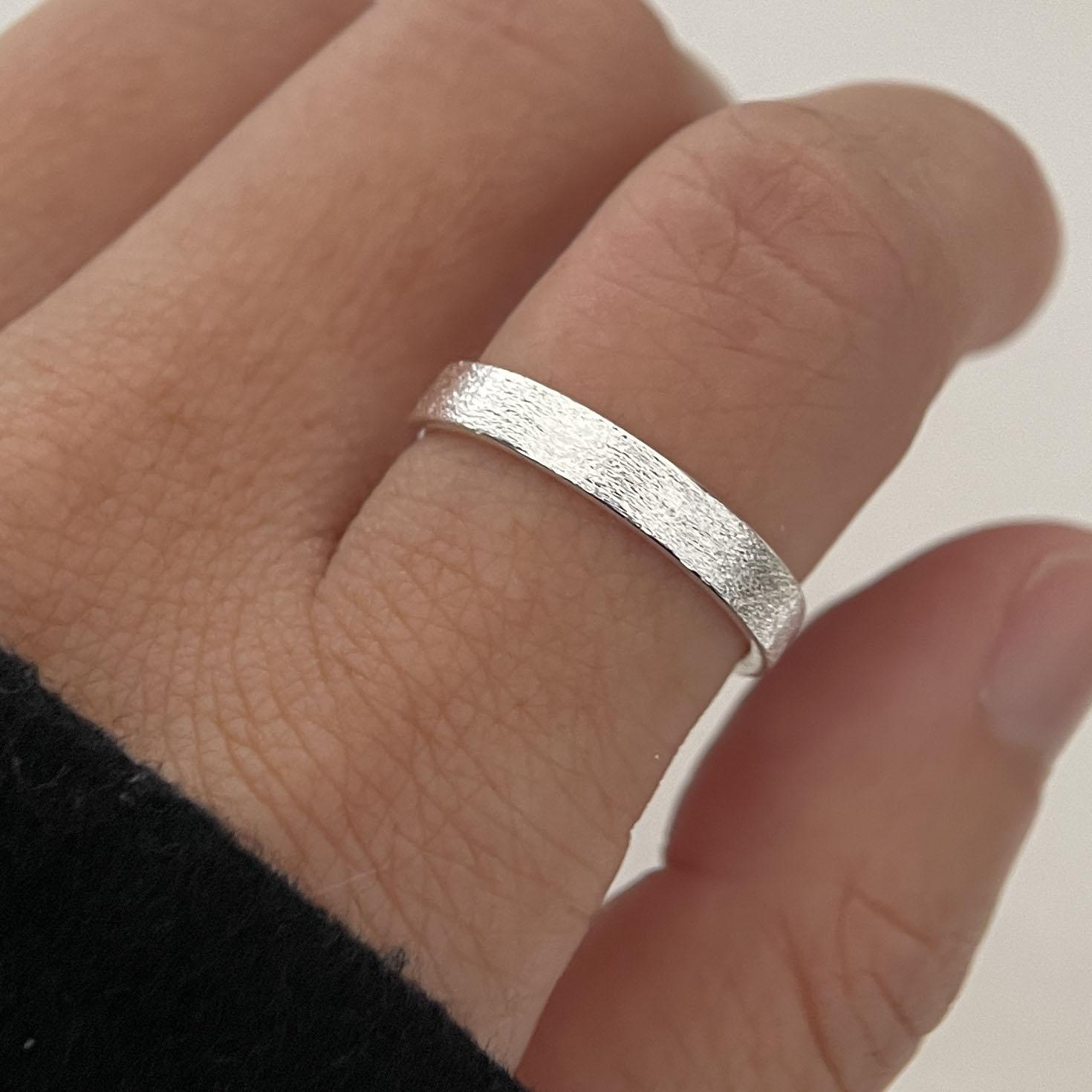 

925 Sterling Silver Rings for Women Couple Minimalist Handmade Simple Interline Blue Ring Party Jewelry Gift Prevent Allergy resizable