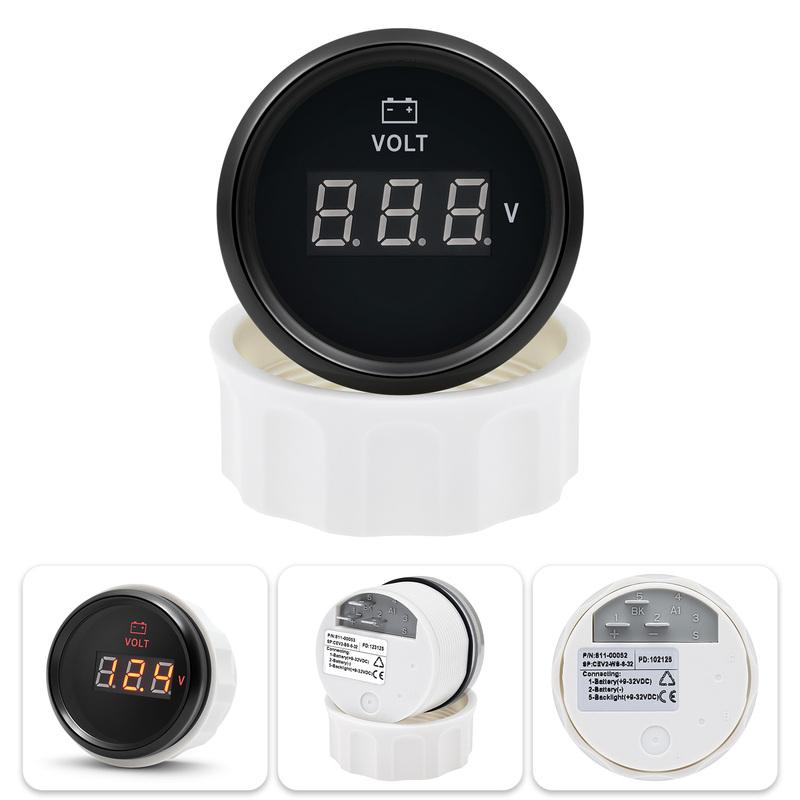 52mm Voltmeter Universal Electrical Car Truck 8-16V 18-32V 9-32V with Red Backlight 12V 24V for Car Boat