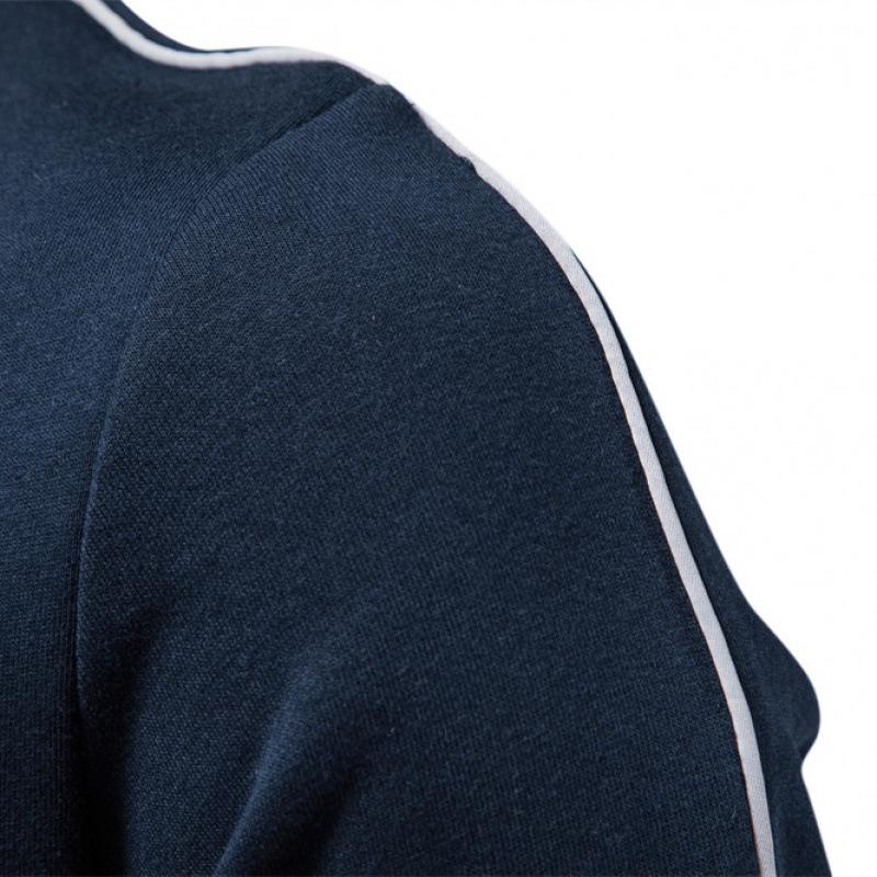 2024 Herren Colorblock Kapuzenpullover mit Stehkragen - Herbst/Winter Lässiger Langarm Reißverschluss Strickjacke
