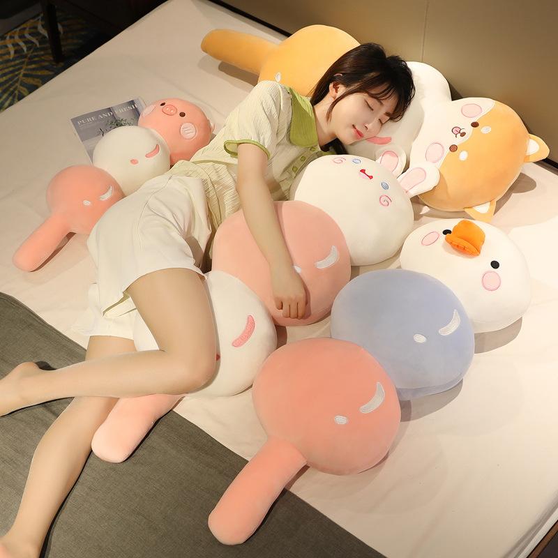 Cute Animal Rabbit Candied Gourd String Throw Pillow Plush Toy Girl Sleeping Leg Long Pillow Doll