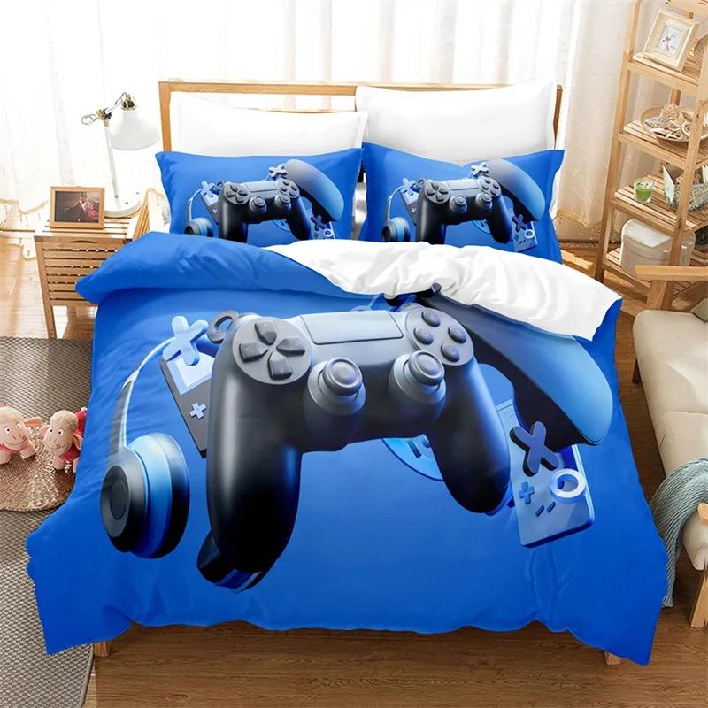 Gamepad Duvet Cover Gamer Bedding Set Twin Full For Teens Boys Playroom Decor Microfiber Video Games Controller Comforter Cover