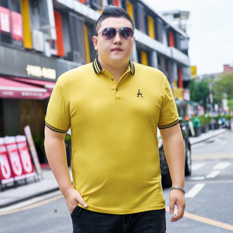 

Новые толстые мужские рубашки поло больших размеров с простыми лацканами, повседневные футболки из ледяного хлопка с короткими рукавами 7XL