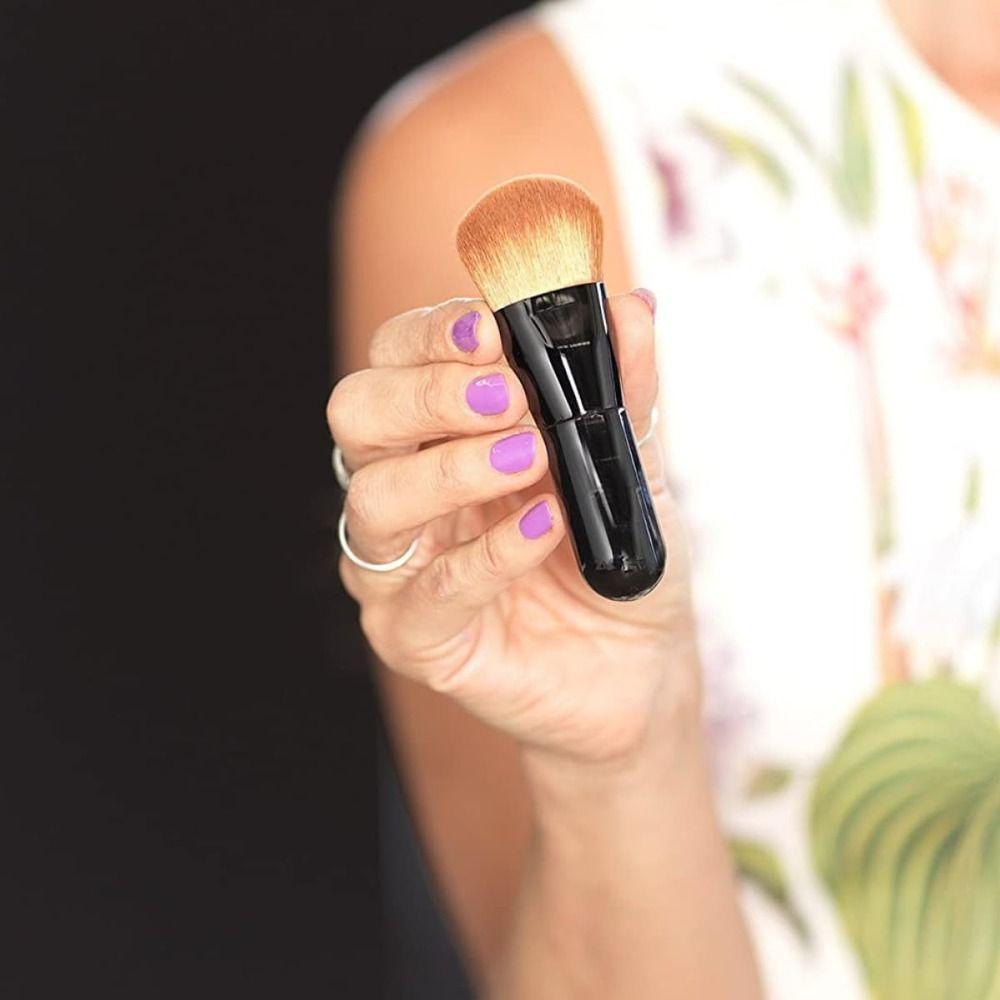 Portable Face Brush with High-density Synthetic Fibers Professional Makeup Application  for Women