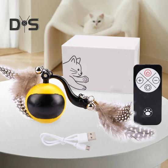 Interactive Cat Toy Rechargeable Automatic Cat Toy Ball with Remote Control Motion Activated Self Rolling Ball for Indoor Cat