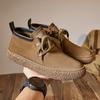 Men's Suede Genuine Leather Casual Shoes Lace-up Men Light Comfortable Driving Flats Mens Outdoor Oxfords Shoe