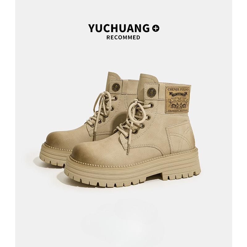 

Женские ботинки Martin из коровьей кожи, осенние винтажные рабочие ботинки, короткие ботинки, походные ботинки для активного отдыха 40 песчаный