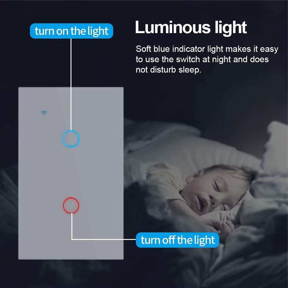 1/2/3/4 gang TUYA WiFi Smart Touch Switch 40A Wall Button App Remote Control Voice Timing Works With Alexa Alice Google Home