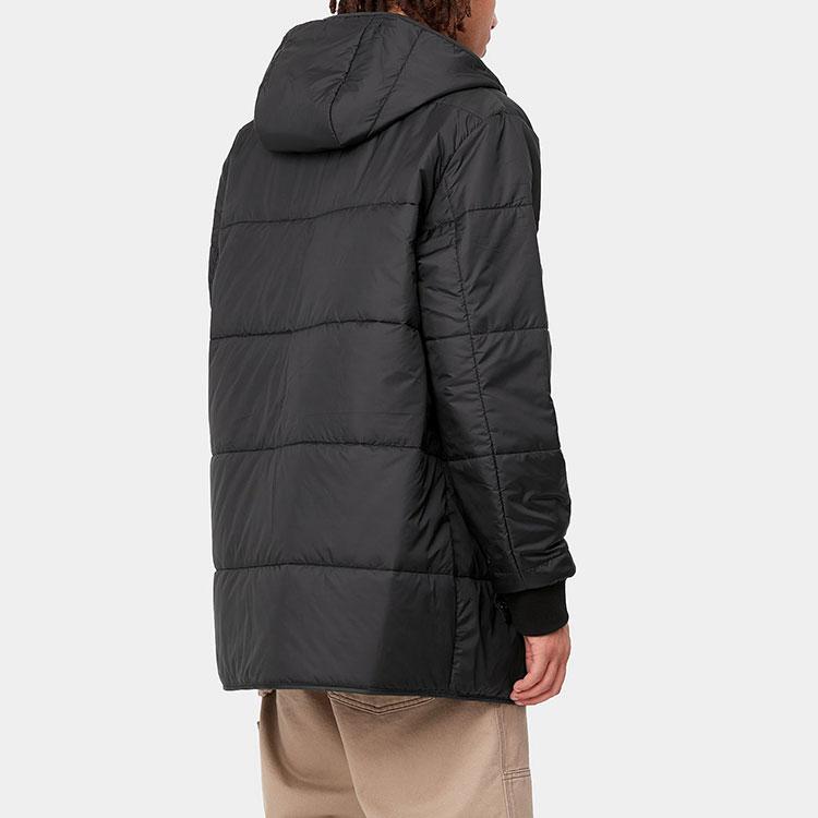 Carhartt WIP Solid Color Cotton Zip Hooded Parka Men outerwear Black I029455-26-XX