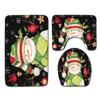 Christmas Shower Curtain Floor Mat Combination Four-Piece Set Bathroom Non-Slip Mat Toilet Absorbent Door Mat Carpet