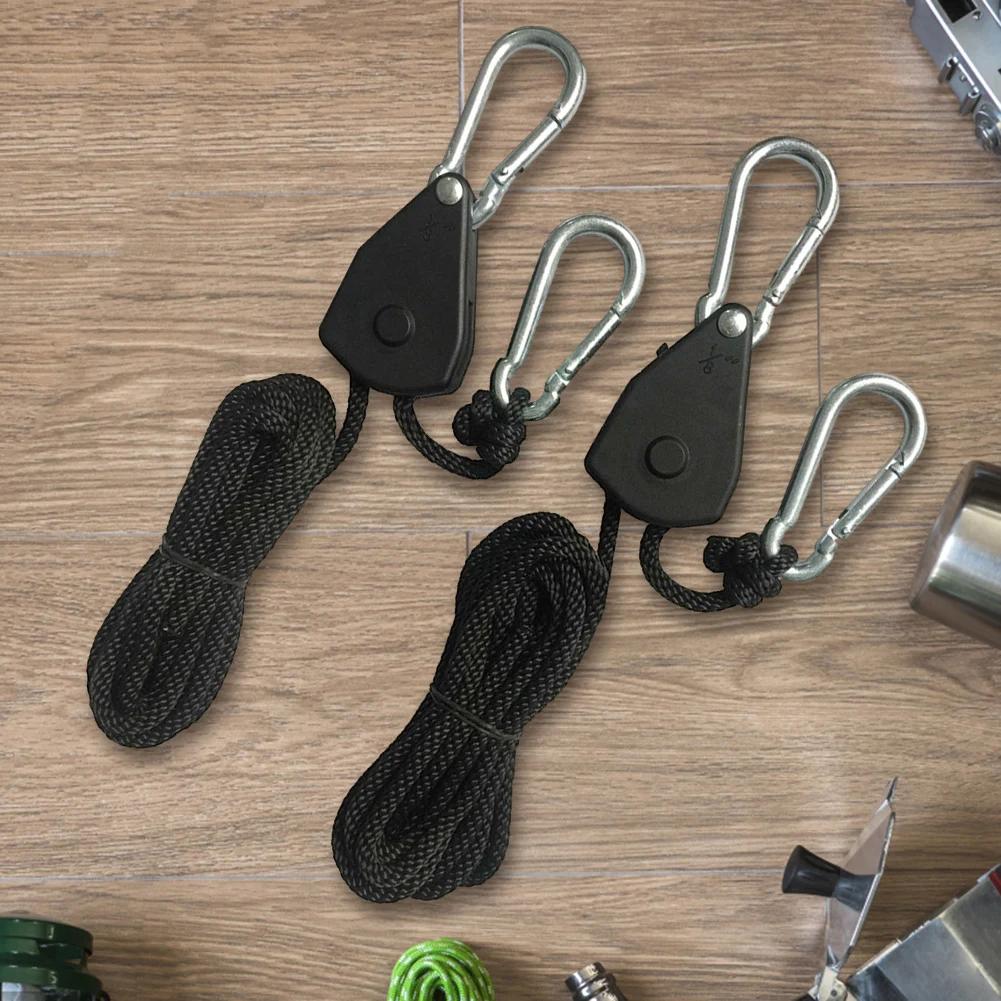 1/2/4/6/8/10/12/14/16pcs Hanger Pulley Ratchets Kayak Rope 1/8 Lift Pulley Rope Pulley 1.6M Lock Tie Down Strap Sky Curtain Tent