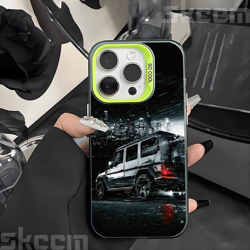 Fashion Dazzling Car Prnt Phone Case For iPhone 16 16E 15 14 13 12 11 Pro Max XR X XS 7 8 Plus IMD Material Back Cover