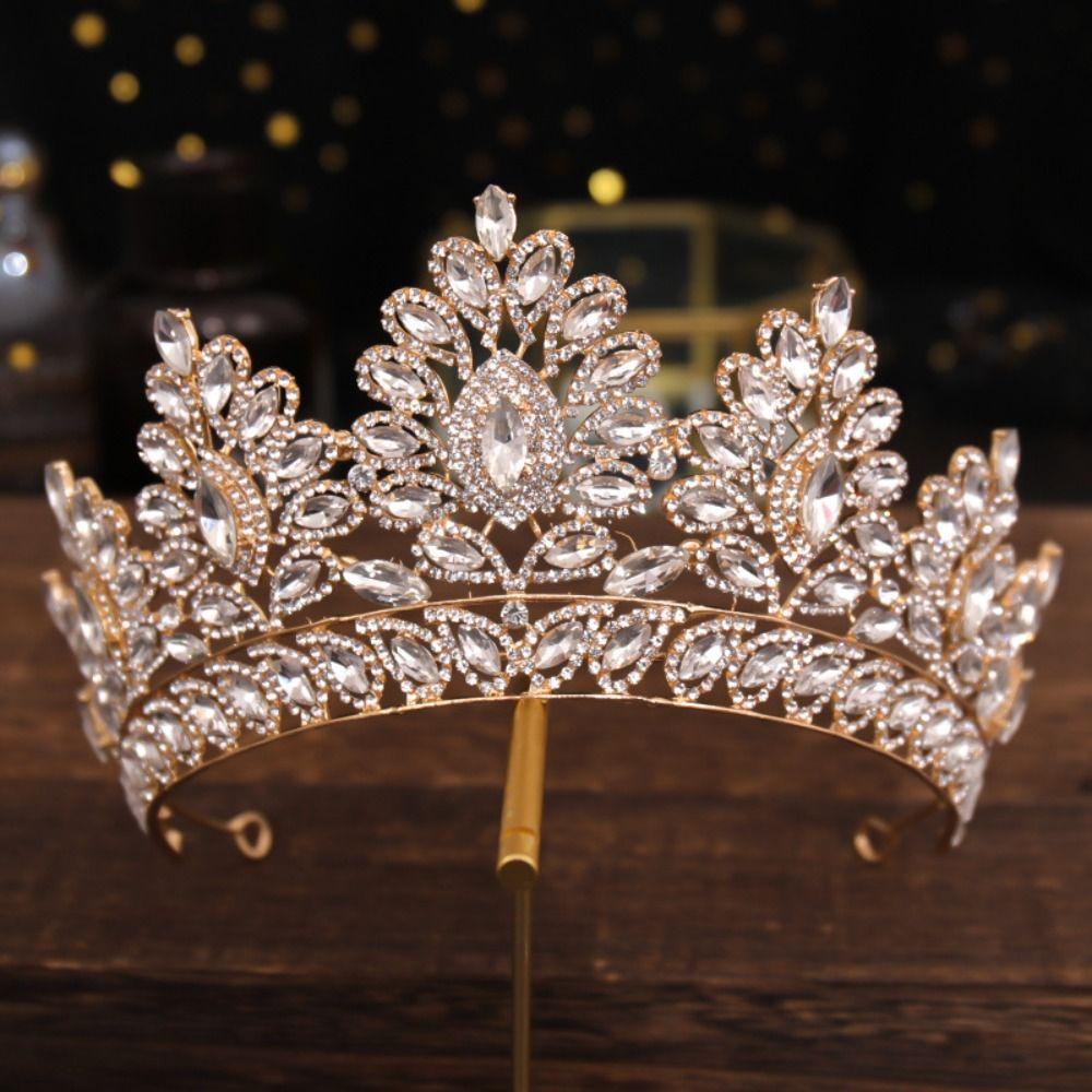 Luxury Zinc Zinc Alloy Princess Crown Sparkling Bridal Headwear Trendy Women Hair Hoop Stage Performances