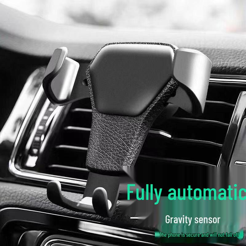 Gravity-Activated Car Phone Holder, Automatic Lock for Air Vent Mount