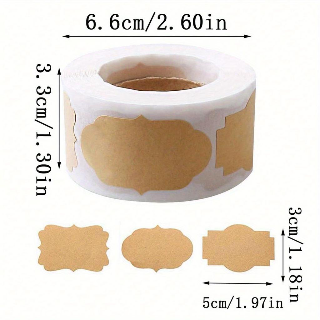 250Pcs/Roll Of Kraft Paper Color Label Stickers, Writable Labels, DIY Tags, Suitable For Bottle And Jar Labeling, Gift Wrapping, Food Categorization