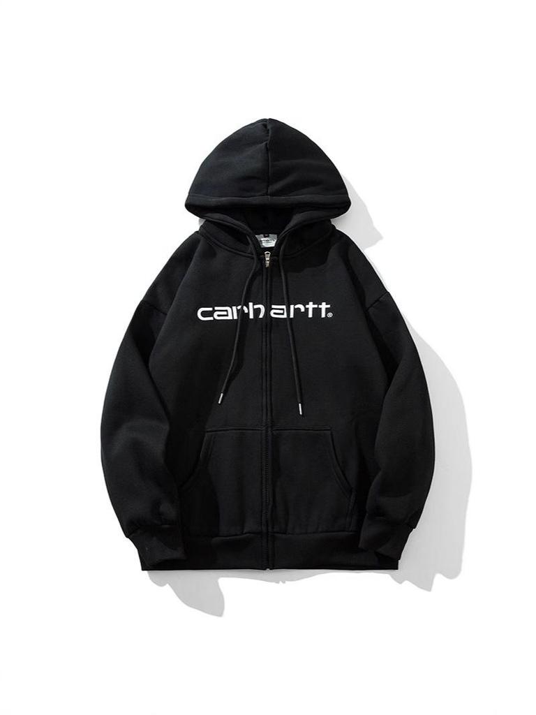Carhartt 2025 Mikina so zipsom a fleecovou podšívkou s 3D výšivkou pre mužov a ženy