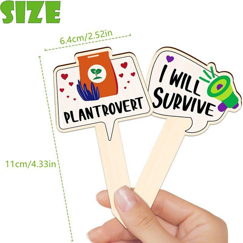 Funny Plant Stakes Set of 15 Plant Labels for Indoor Decorative Waterproof Flower Pot Tags Gardening Signs Succulent Stakes for