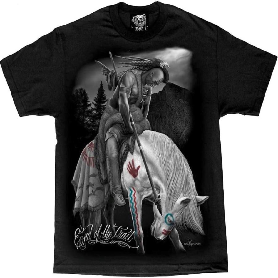 David Gonzales Men s The End of Trail Native American Indian Warrior DGA Art T Shirt S