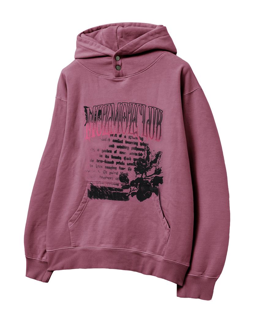 Terry Brushed Pigment Romantic Rose Oversized Hoodie Pink
