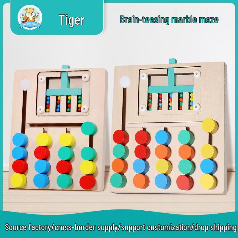 

Tiger Rollerball Wooden Toy for Children s Hand-Eye Coordination and Early Education
