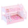 Simulation Dollhouse Double Bed Bunk Bed BJD Doll Princess Double Bed  Model Accessories