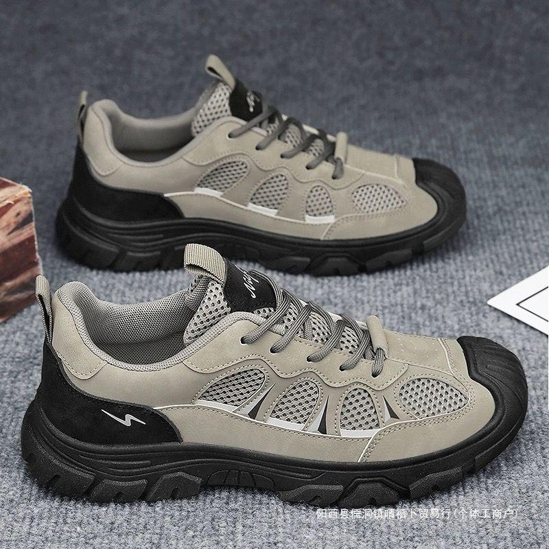 

2025 summer [stylish male leisure style] new labor insurance men s shoes soft sole breathable mesh construction site comfortable and non-slip 44