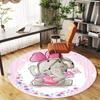 1pc Elephant, Flowers Round Chair Mat Area Rug - Non-Slip, Floor Mat for Office, Bedroom, and Indoor Decor C1125306