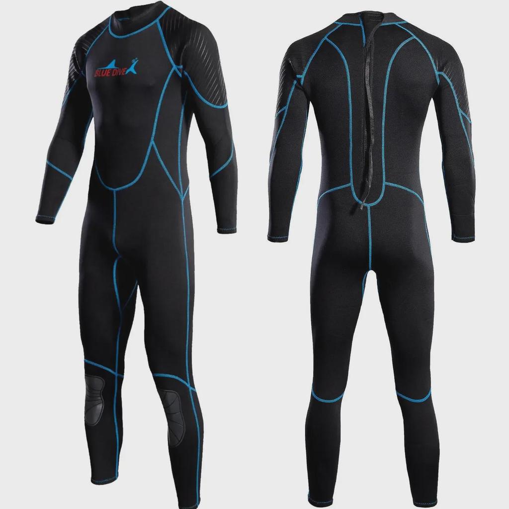Pánský 2mm neopren: Teplé, jednodílné pro surfování, pádlo, jízdu na motorovém člunu, plavání, zimní šnorchlování - ochrana proti chladu.