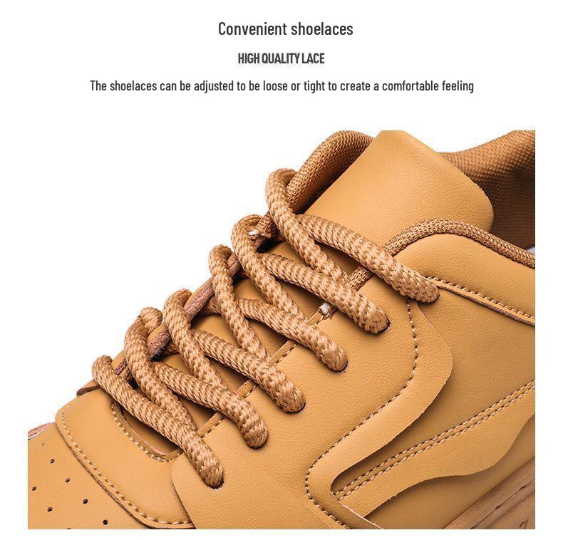Spring Men's Trendy Breathable Sneakers - Versatile Thick-Soled Casual Skate Shoes