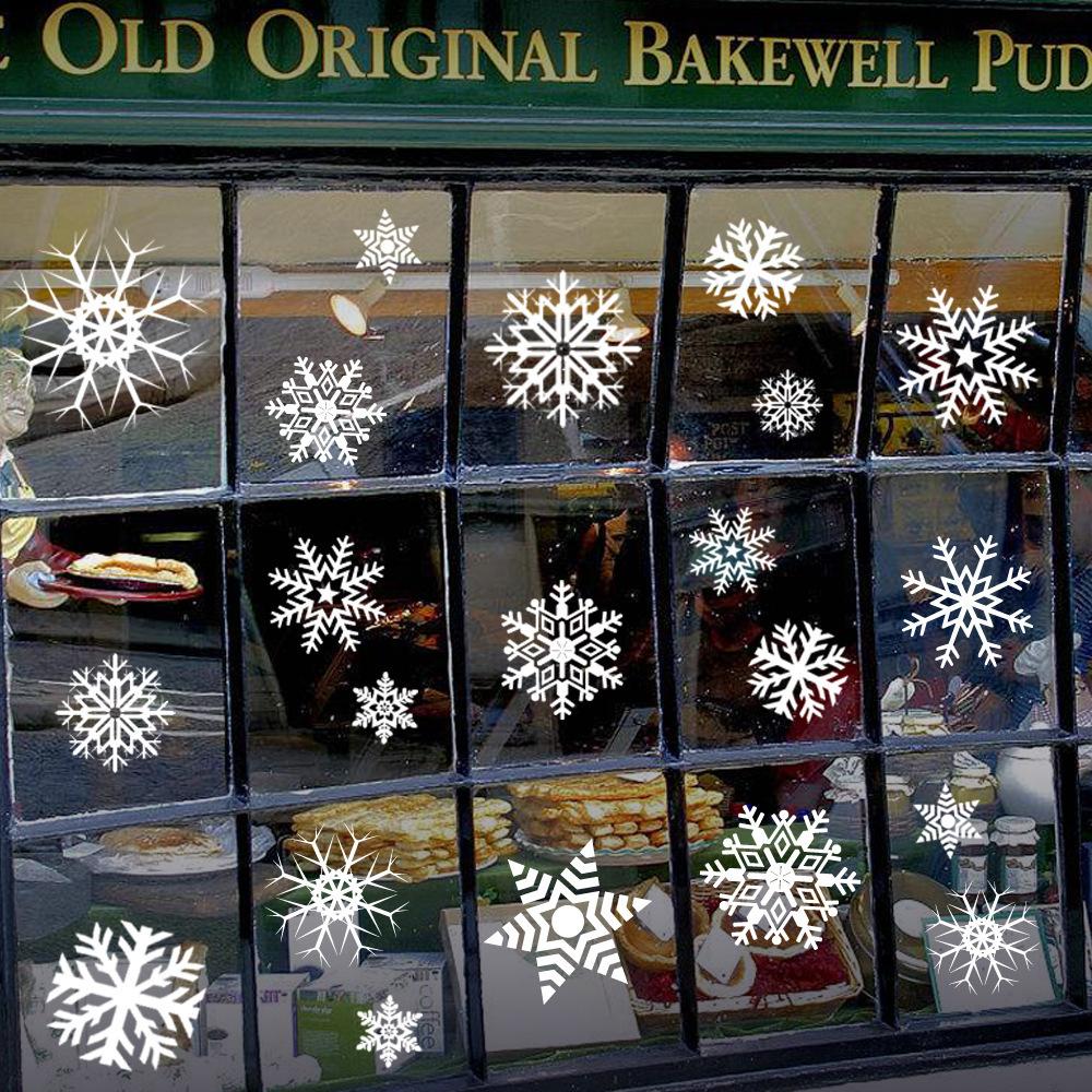 Christmas Window Sticker Xmas Glass Window Decor Snowman Snowflake Electrostatic Wall Sticker New Year Birthday Party Decoration