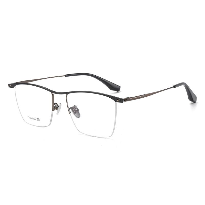 

Ultra light Business Office Half-frame Glasses Titanium Frame Myopia Progressive Eyewear Optical Prescription Eyeglasses Men Single Version&1.56&None бронзовый