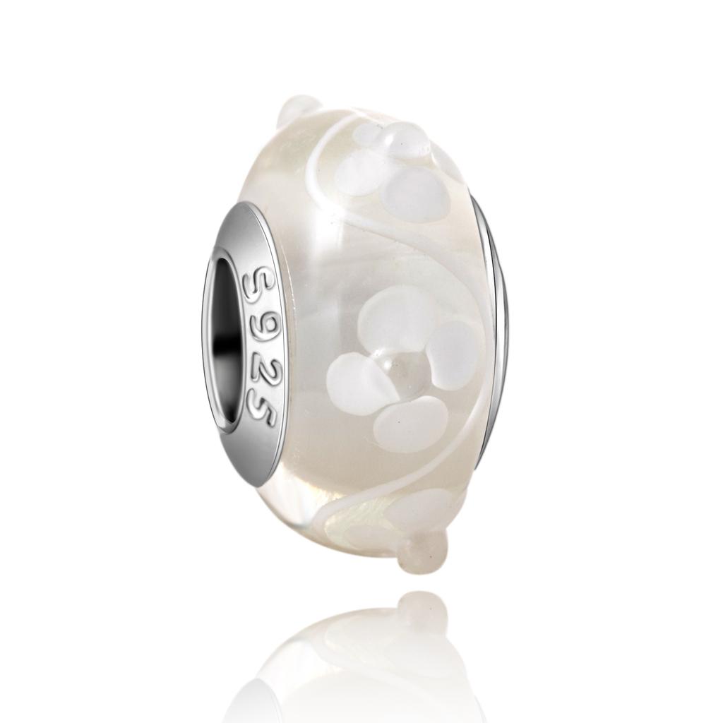 Murano Glass Collection Copper MultiColor Blue Bump Charm Fits Bracelets Women Exquisite Jewellery Accessories Gifts