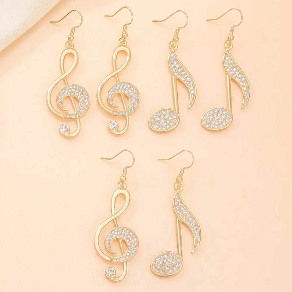 Golden Music Symbol Earrings Dangle Design for Music Lovers - Delicate & Unique Fashion Accessory